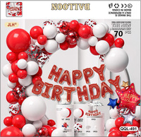 Guirnalda de Globos de Látex para Fiestas de Cumpleaños, Decoración de Fondo con Diseño Vintage y Serie de Colores Macaron, Impresión sin Motivos