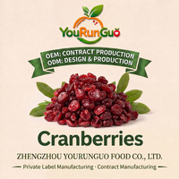 OEM Bulk Gedroogde Cranberries Rijpe Zoete Zachte Natuurlijke Snack Zonder Kunststoffen Gezonde Bak Ingrediënt 10kg Gebakken