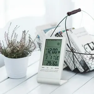 迷你室内湿度计室温湿度监测仪仪表闹钟热湿度计，带最大最小值显示