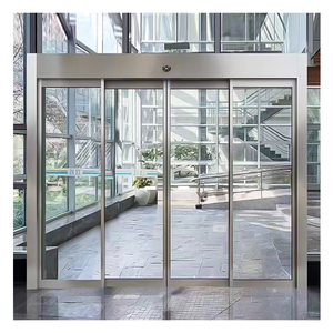 Puerta de sistema deslizante de vidrio automático de perfil de aluminio con sensor de movimiento de microondas haz infrarrojo - Product Image 5