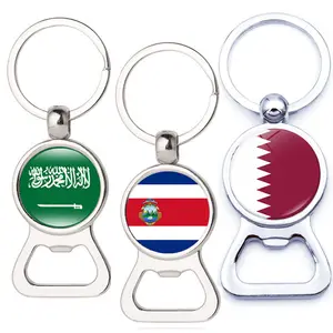 Métal Artisanat Qatar Arabie Saoudite Costa Rica Drapeau Ouvre Porte-clés Logo Imprimer Émail Pin pour Cadeau Promotionnel