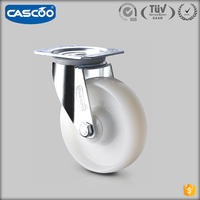 Roue pivotante en nylon pour chariot CASCOO, directement de l'usine, avec frein, pour usage industriel, personnalisable OEM/ODM
