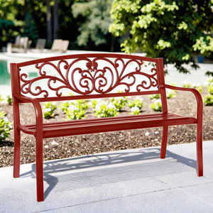 Banc de jardin en métal rouge sur mesure pour l'extérieur, mobilier d'extérieur pour patio, parc, salle à manger, hôpital, sélection privilégiée Trade Assurance - Product Image 3