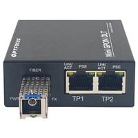 Portable Mini 2 Port GPON OLT Metal Single SFP Port for 16/32 ONU OEM ISP FTTH DC 12V 1 Year Warranty