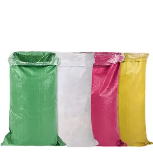Commercio all'ingrosso della cina pp tessuto sacchetto di rafia sacchetto di plastica utilizzato per l'alimentazione animale, seme, mais, grano, imballaggio di frutta di riso