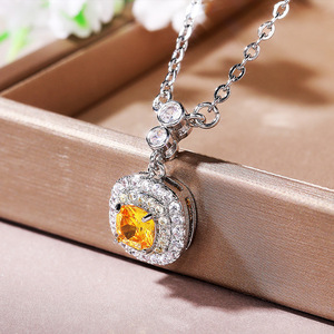 Collar con Colgante Amarillo para Mujer, Estilo Europeo Americano, Cadena para Clavícula, Joyería de Moda - Product Image 2