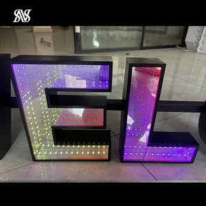 Panneau de miroir infini 3D LED personnalisé Miroir mural infini néon Abyss multicouche coloré Intérieur Extérieur pour magasins Acier inoxydable - Product Image 6