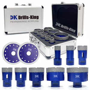 10pcs siêu mỏng lưỡi cưa kim cương + M14 chân không brazed kim cương lỗ Saw Máy cắt Kit Set hộp kim cương lõi khoan Bit Set - Product Image 4