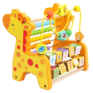 New Arrival Wooden Computing Math Early Educational Toys Multifunctional Abacus Beads Puzzle Block For Kids Children