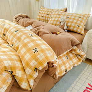 Parure <span class=keywords><strong>de</strong></span> lit en gaze florale cerise fraîche - Nouvelle <span class=keywords><strong>housse</strong></span> <span class=keywords><strong>de</strong></span> <span class=keywords><strong>couette</strong></span> jacquard 2026, ultra-douce et respirante, 4 pièces pour un sommeil douillet toute saison - Product Image 2