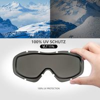 Masque de ski et snowboard cylindrique en TPU à porter par-dessus des lunettes, avec verres anti-buée pour hommes, femmes et jeunes, protection UV à 100 %