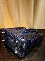 Sac à main rétro luxueux en cuir véritable de crocodile du Nil, souple, de créateur, à la mode, grande capacité, pour femmes et hommes, ouvert