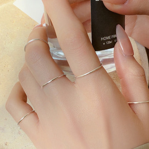 Simple S925 sterling silver Gold plating <b>plain</b> band <b>ring</b>, suitable for women versatile for everyday wear and layering - Product Image 1