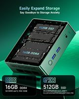 Mini PC Bmax B6 Intel Core I5-8257U 4 cœurs 16 Go de RAM 512 Go NVMe SSD 15W de puissance Iris Plus Graphics Extension 64 Go/4 To WiFi 6 4K