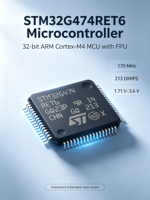 STM32G474RET6 MCU ARM Cortex-M4 de 32 bits con FPU, 170 MHz 213 DMIPS, aceleradores de hardware CORDIC y FMAC, 1.71V-3.6V, paquete LQFP-64
