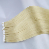 Extensions de cheveux humains à bandes adhésives, qualité Remy, double tirage, texture russe, prix de gros