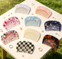 Peignes à cheveux à dents larges Newyeah faits à la main, style vintage français, pour usage quotidien, en acétate marbré écaille de tortue, pour femmes et filles