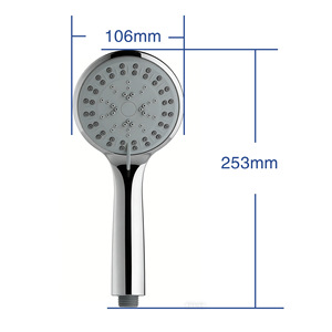 ฝักบัวอาบน้ำแบบมือถือ ทรงกลม นวดผ่อนคลาย เพิ่มแรงดันน้ำ วัสดุ ABS ทนทาน ใช้ในห้องน้ำ - Product Image 5