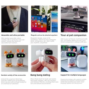 Robot de Metal Portátil con IA, Activación por Voz, Expresiones <span class=keywords><strong>GIF</strong></span>, Compañero Interactivo, Correa Desmontable, Estación de Carga - Product Image 2