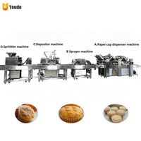 Automatische Muffinsmachine van roestvrij staal, hoge snelheid cupcake productielijn voor voedingsmiddelenverwerkende fabrieken