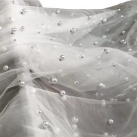 100% Nylon perle maille tissu poids moyen séchage rapide vêtement pour filles mariage robe de soirée bricolage photographie jupe ourlet