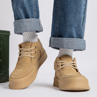 Baskets montantes décontractées pour hommes, collection Automne-Hiver 2026, faites à la main, à lacets, couleur unie, design EVERGREEN