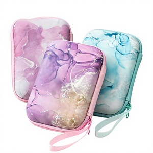 Sac de rangement créatif en EVA à motif marbré avec fermeture éclair pour écouteurs et câbles de données, avec porte-monnaie intégré, modèle H2 <span class=keywords><strong>9x4</strong></span> - Product Image 3