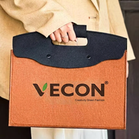 Sac à main festif en feutre non tissé Vecon à double boutonnage, écologique, avec impression personnalisée pour cadeaux promotionnels