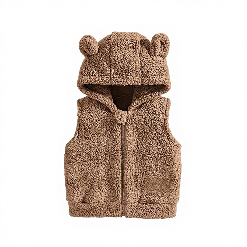 Baby Girl Hooded Vest with Thick