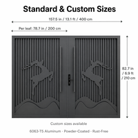 Portail de garage moderne en aluminium anthracite, motif cerf, pour villa et propriété, motorisé, double battant, antirouille, 6063 OEM ODM