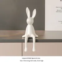 Décoration d'intérieur moderne : Sculpture de lapin en céramique électroplaquée de style européen, décoration artistique pour salon, hôtel, cadeau de luxe léger, anniversaire