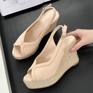2025 Women's Fashionable Comfortable High Heels Wedge-Heeled Fish-Mouth <b>Sandals</b> with Thick-Sole Platform Style - Product Image 1