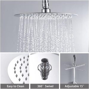 Mitigeur <span class=keywords><strong>thermostatique</strong></span> carré de douche de pommeau de douche d'acier inoxydable deux, ensemble <span class=keywords><strong>thermostatique</strong></span> de douche de pluie de Chrome - Product Image 3