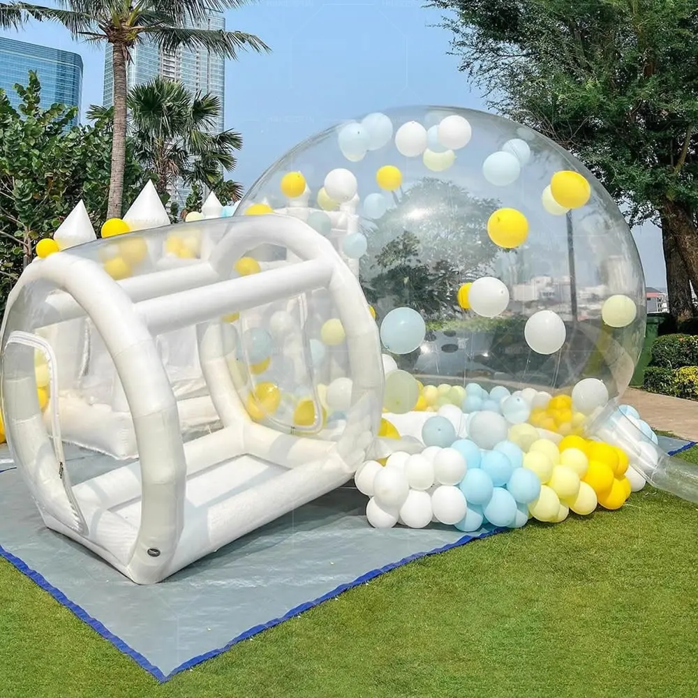 Opblaasbare Bounce Bubble Camping Huis Leuk Koepel Bubble Buitenhuis Opblaasbare Sneeuwbol Transparant Met Ballon 1 Jaar Cn; Hen