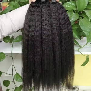 Grade 10 Extensions de cheveux Remy Bundles de cheveux humains brésiliens originaux avec double trame <span class=keywords><strong>Afro</strong></span> <span class=keywords><strong>Kinky</strong></span> Straight Style pour les femmes noires - Product Image 5