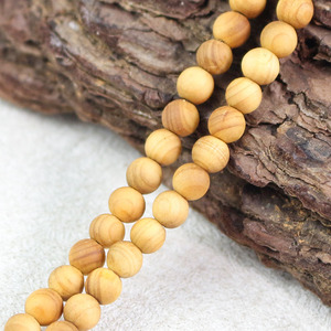 Perles en bois de cyprès naturel, 4mm, rondes, en vrac, pour la fabrication de bijoux, bracelets, fournitures artisanales, origine Hangzhou - Product Image 1