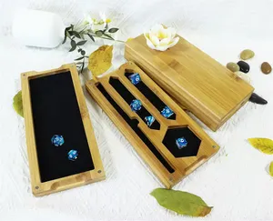 Tablet Stand Miniature Storage Classics Tabletop Version Games Bamboo wooden Hardwood DND Dice game box Tray with magnet lid