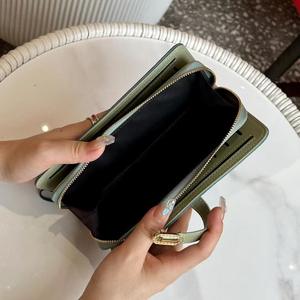 Portefeuille long pour femme en cuir de vache véritable, motif grain de litchi, sacoche de téléphone, pochette porte-monnaie, porte-cartes, mode coréenne - Product Image 5