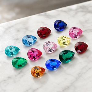 Saphirs multicolores cultivés en laboratoire en vrac, taille <span class=keywords><strong>poire</strong></span>, avec certificat AGL, personnalisation pour la fabrication de bijoux DIY - Product Image 1
