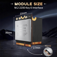 Módulo Wifi 6 O2066PM IEEE802.11 A/b/g/n/ac/ax DC 3.3V 2.4/5/6GHz 2T2R PCIe M.2 Linux/Android para Altavoz Inteligente/TPV/Proyector