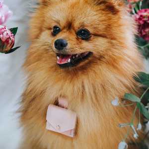 Pochette personnalisée en cuir PU gaufré pour collier de chien, boîte à bagues portable, accessoire de mariage original pour animaux de compagnie avec logo personnalisé - Product Image 6