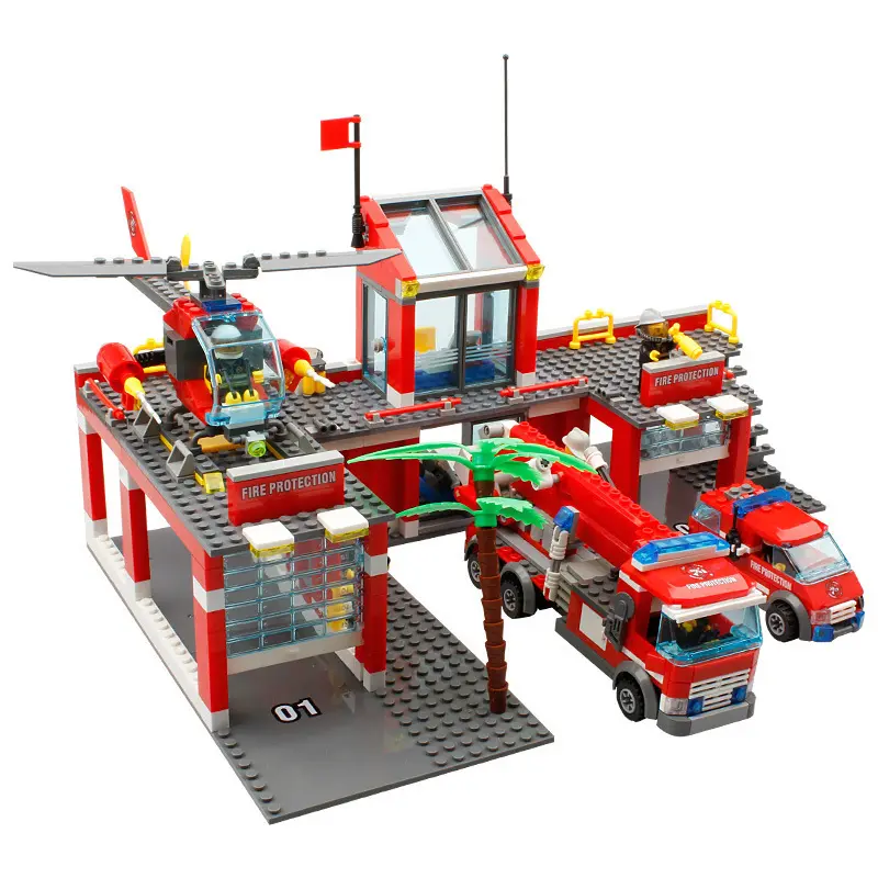 Kaizi City Fire Station Bouwstenen Model <span class=keywords><strong>Brandweerman</strong></span> Man Truck Compatibel Bricks <span class=keywords><strong>Speelgoed</strong></span>