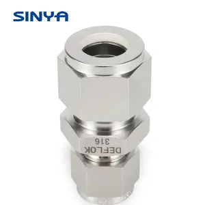 Double Ferrule Compression Fitting Parker Type 316 Stainless Steel High Pressure Instrumentation Tube Fittings Reducing Union
