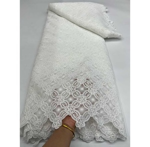 Venta al por mayor de fábrica: Cordón bordado de guipur soluble en agua, tela de encaje de 5 yardas para ropa de mujer. - Product Image 5