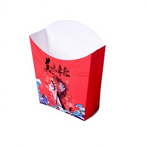Boîtes d'emballage alimentaire uniques et biodégradables haut de gamme pour frites de restauration rapide, en carton recyclé, couleur fixe, avec logo, vente en gros - Product Image 2