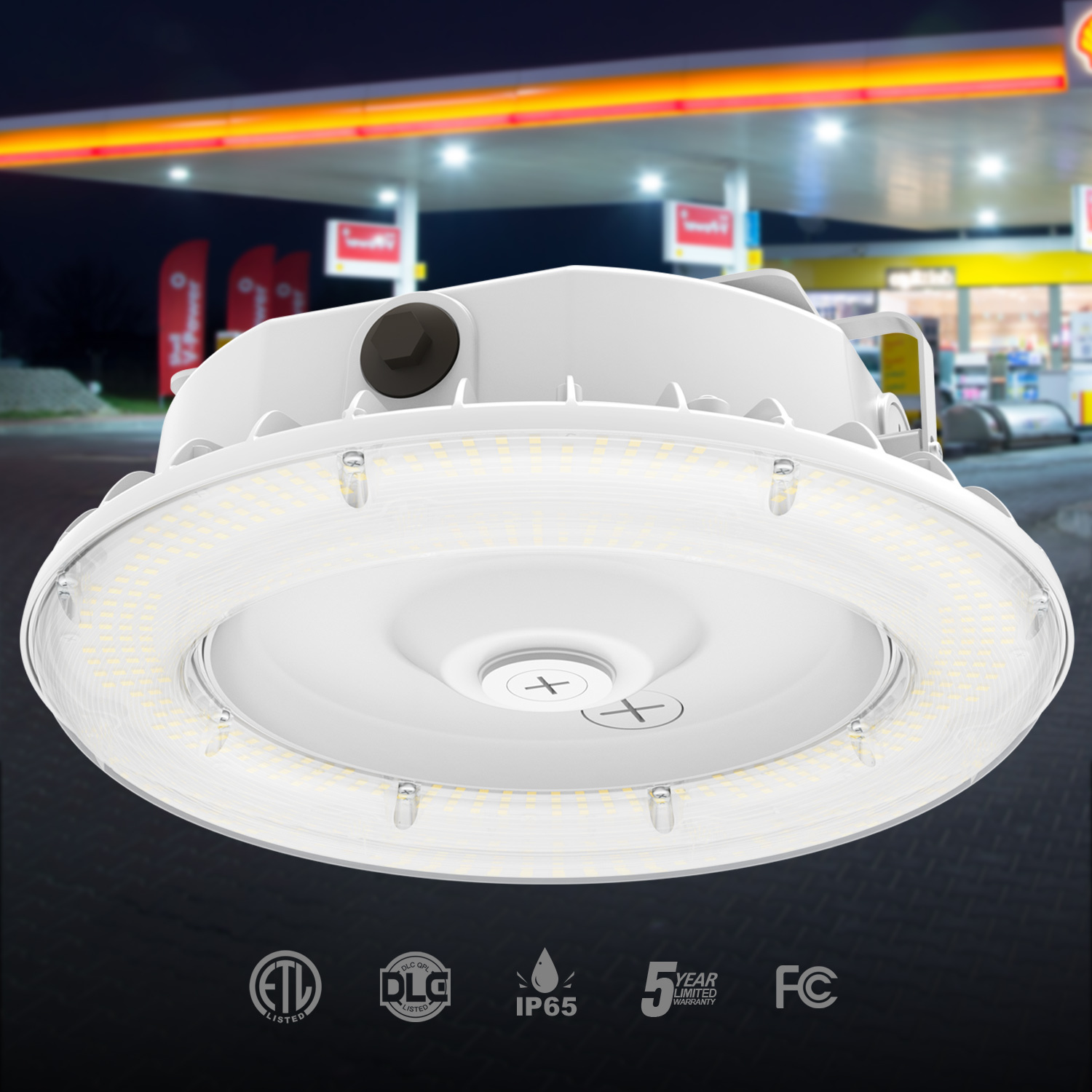 Petrol Station Led Canopy Light 14000LM Gas Station Lamp Us Warehouse 60w-100w Recessed Garages Led Canopy Light Ceiling Lights