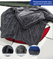 Serviette de séchage de voiture en microfibre 1200 GSM OEM/ODM, sans ourlet, grande taille, plus douce, pour lavage automobile