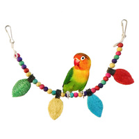 Petit oiseau coloré balançoire jouet luffa perroquet Puzzle peau de tigre pivoine rongeur jouet bois coton plastique cage à oiseaux pont suspendu