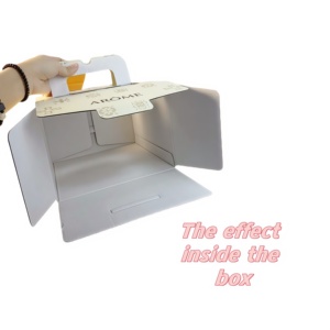 Embalaje de caja de pastel de cumpleaños de boda con caja de papel corrugado personalizado con hermoso diseño, la caja se empareja con <span class=keywords><strong>el</strong></span> pastel. - Product Image 4