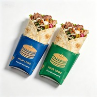 Boîte à Shawarma Halal Personnalisée Imprimée, Écologique, Anti-Graisse, Boîtes à Kebab en Forme d'Oreiller, Boîte en Papier pour Plats à Emporter Grillés pour Restaurants